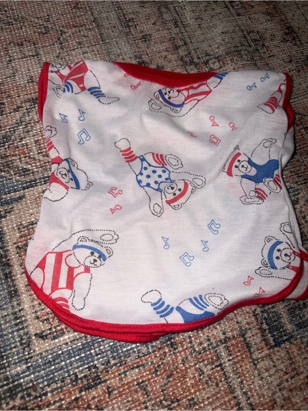 Work Out Bears Red Bates Jama Toy Doll Nightgown Dress 1980s Toy Doll Size